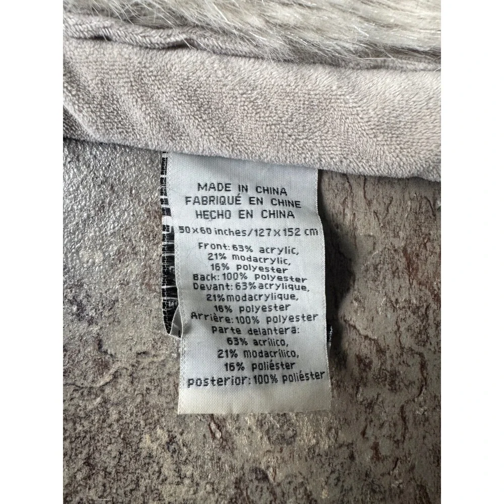 Pottery‎ Barn Faux Fur Throw Blanket Neutral Luxe Soft Cozy Home Decor 50x60
